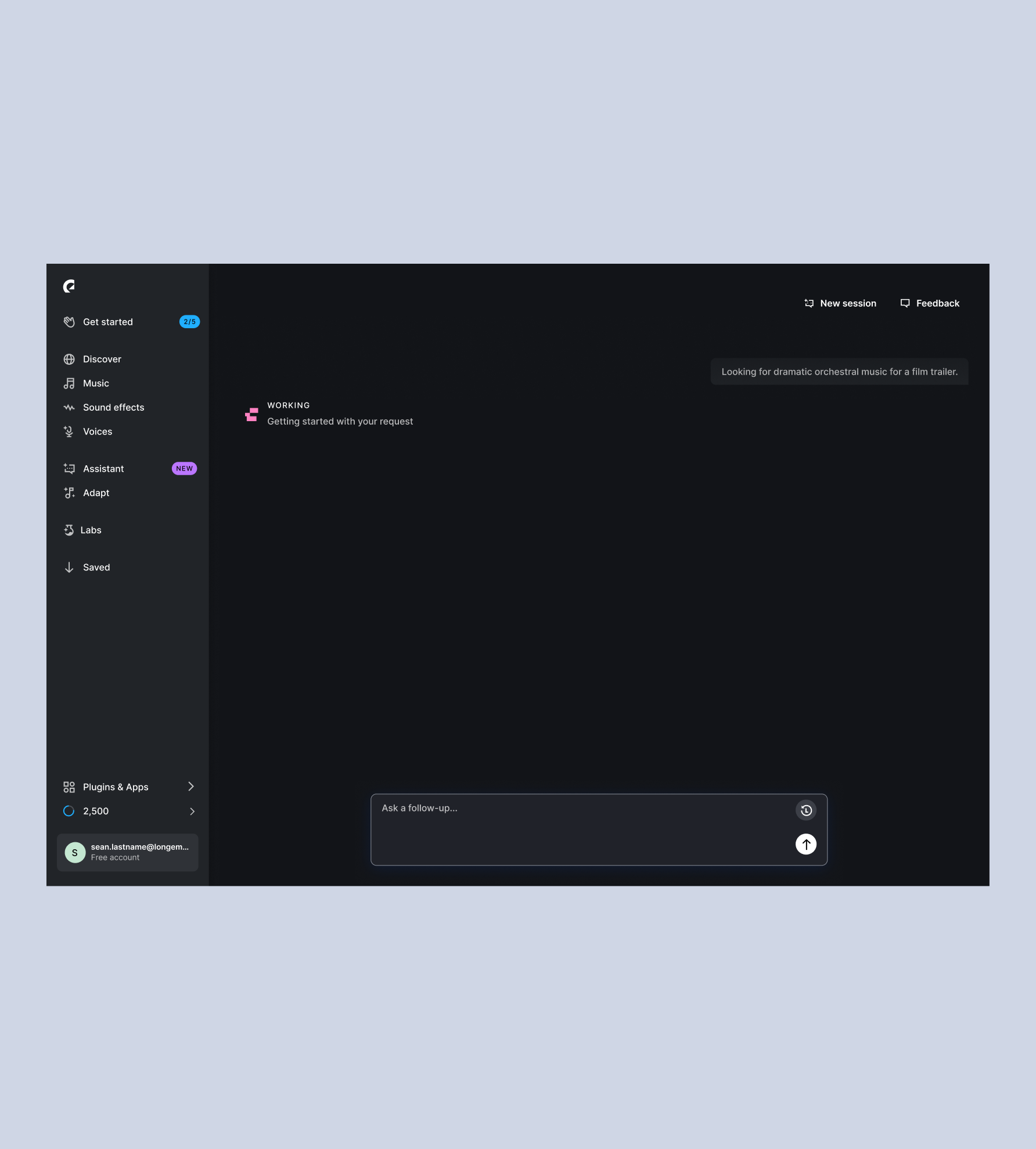 Web — the assistant working on a request
