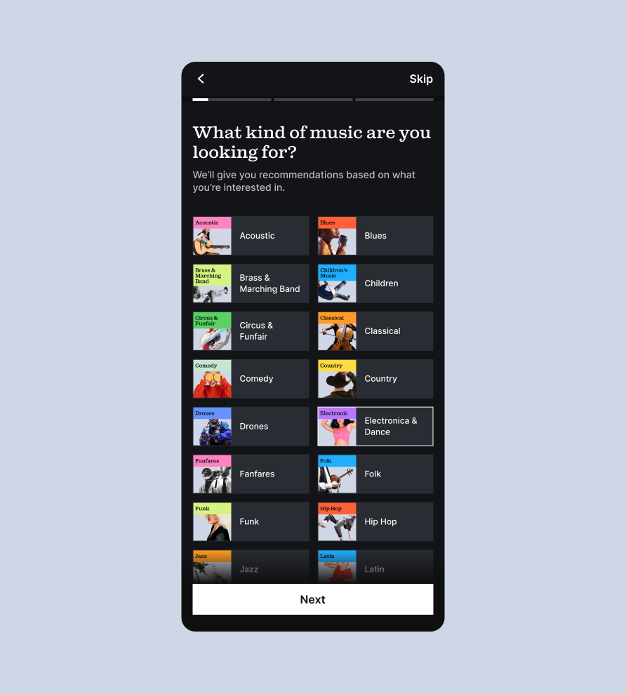Reimagined Discover — what kind of music are you looking for