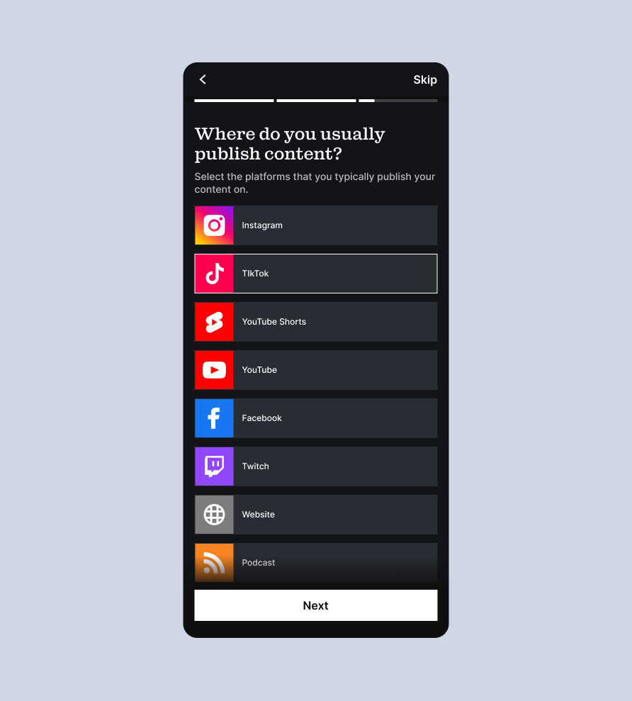 Reimagined Discover — where do you usually publish content